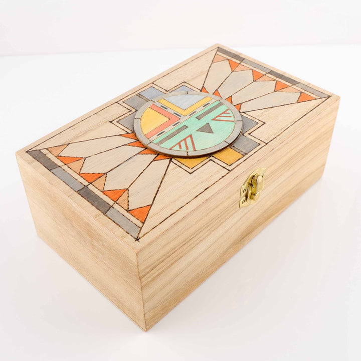 Hopi Sunface (Tawa) Wood Box