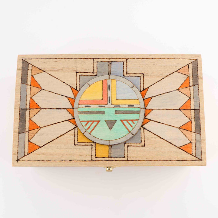 Hopi Sunface (Tawa) Wood Box