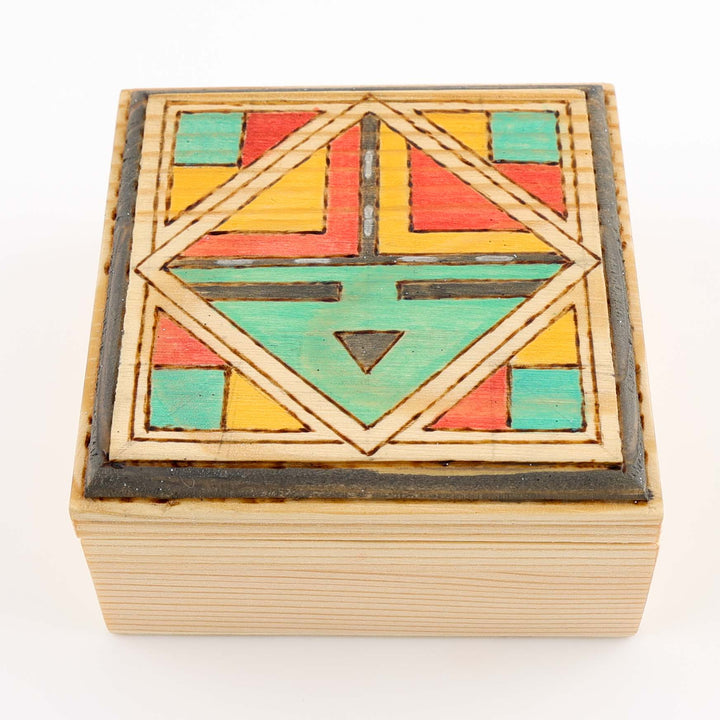 Hopi Sunface (Tawa) Wood Box