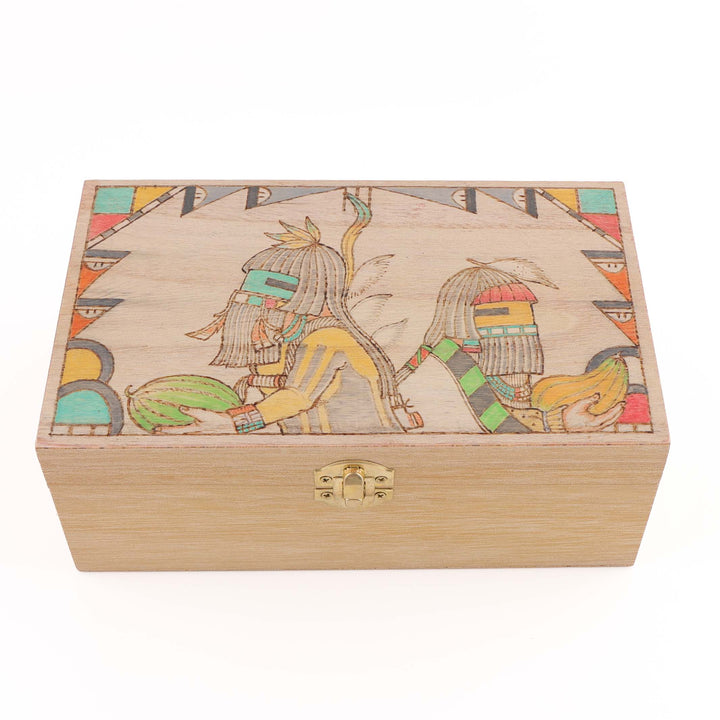 Hopi Longhair Kachina Wood Box