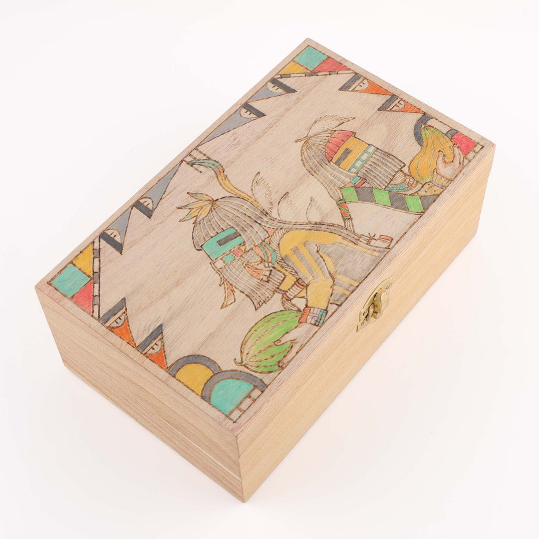 Hopi Longhair Kachina Wood Box