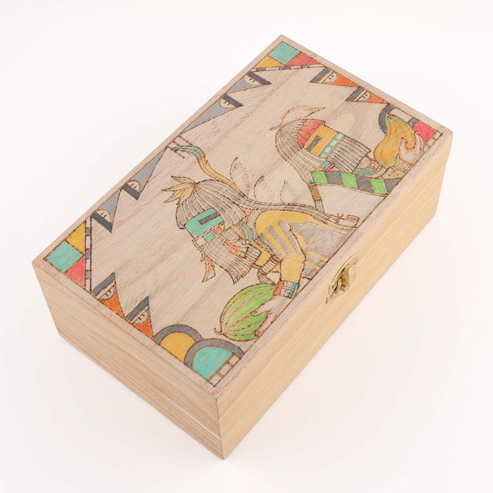 Hopi Longhair Kachina Wood Box