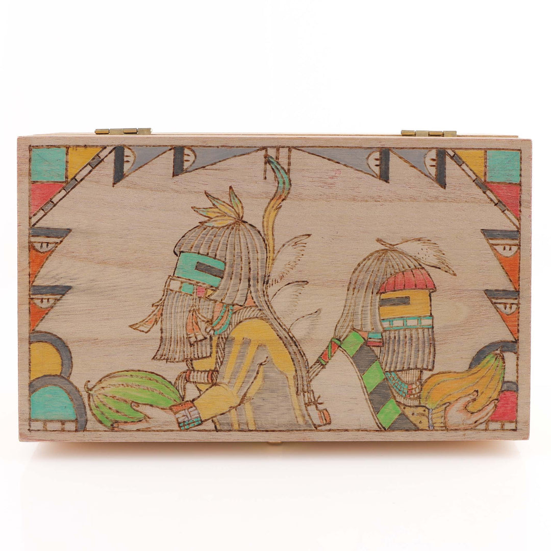 Hopi Longhair Kachina Wood Box