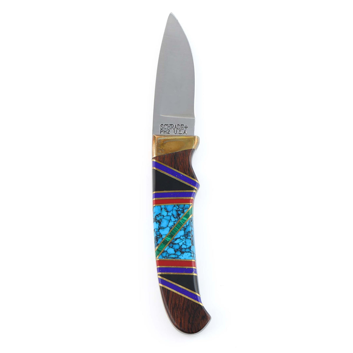1990s Navajo Inlay Fixed Blade Knife