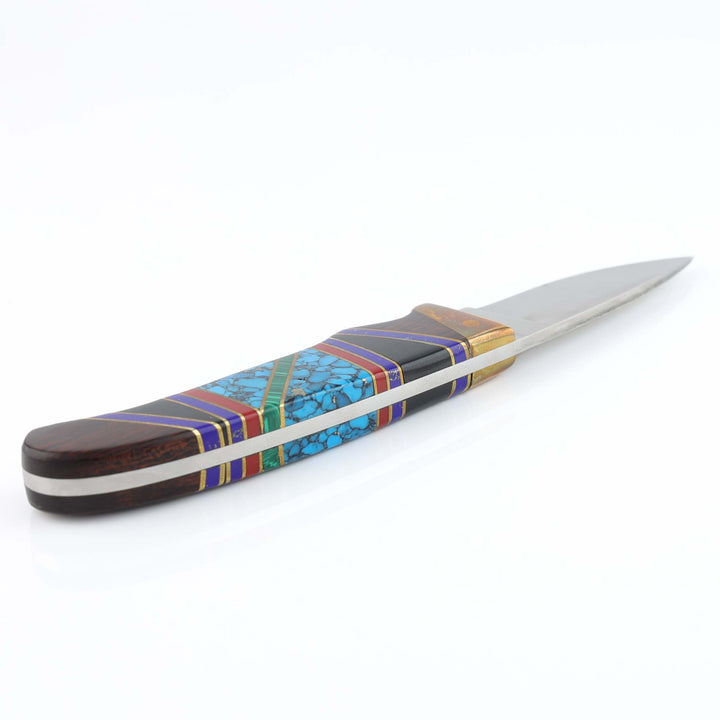 1990s Navajo Inlay Fixed Blade Knife