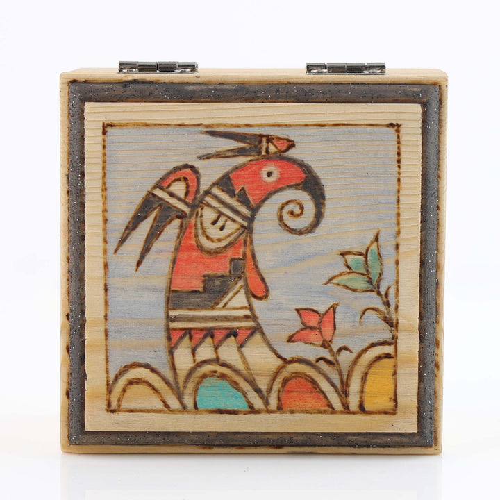 Hopi Prehistoric Parrot Wood Box