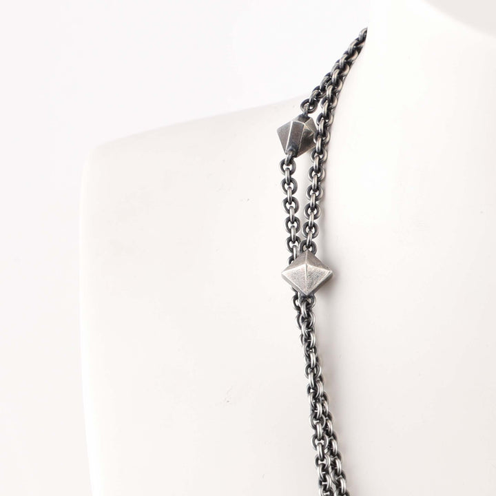 Gold and Silver Pyramid Necklace