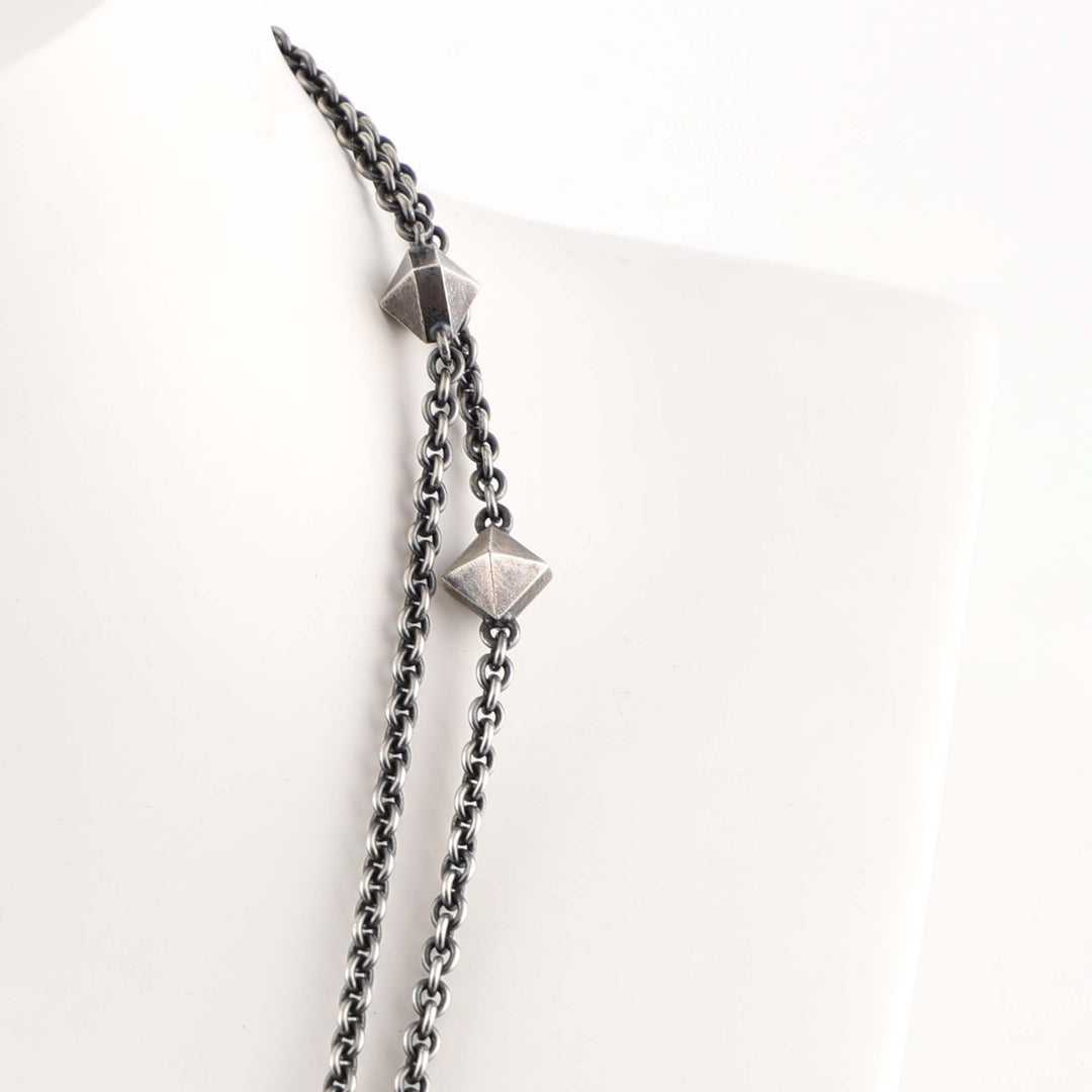 Gold and Silver Pyramid Necklace