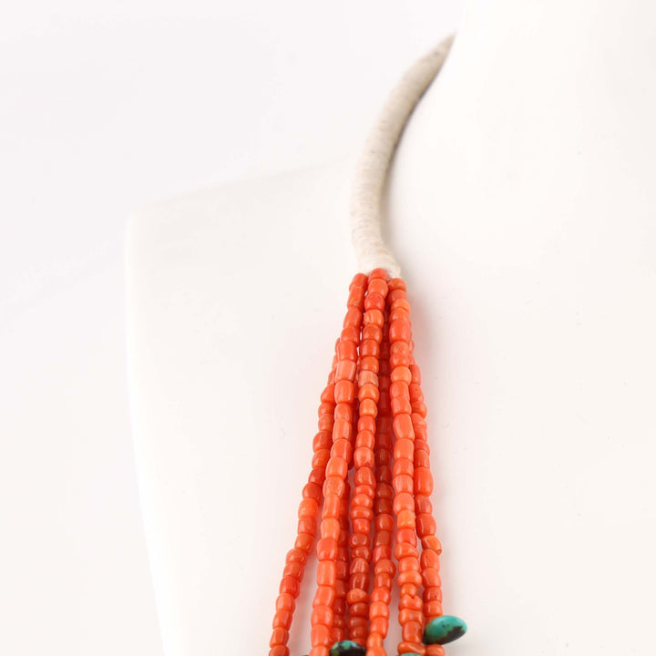 Collier Corail et Turquoise