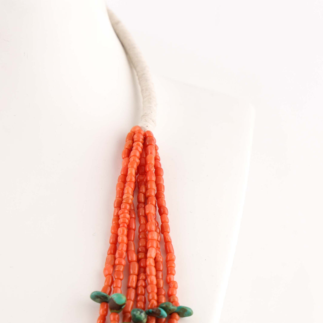 Collier Corail et Turquoise