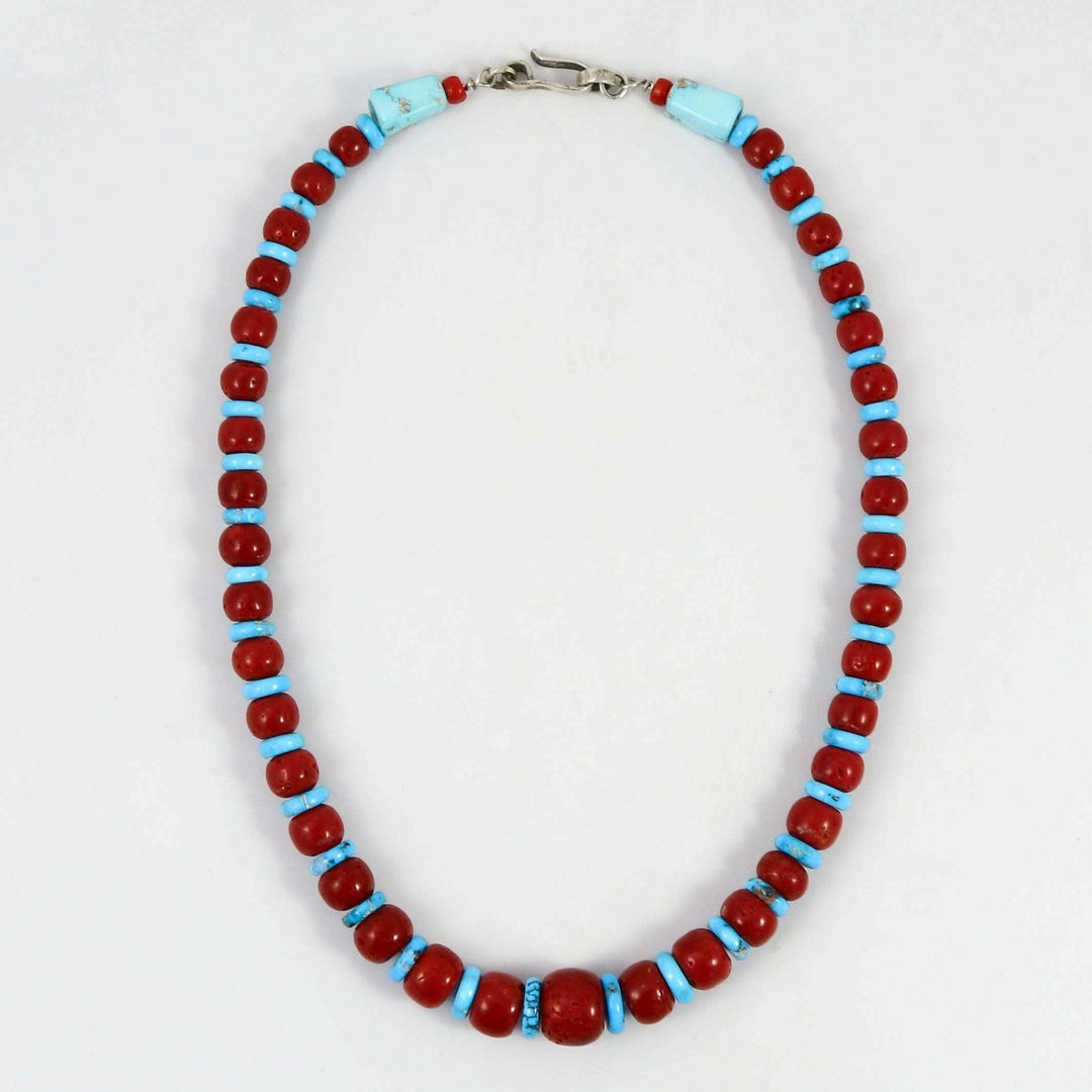 Coral and Turquoise Necklace by Bruce Eckhardt - Garland's