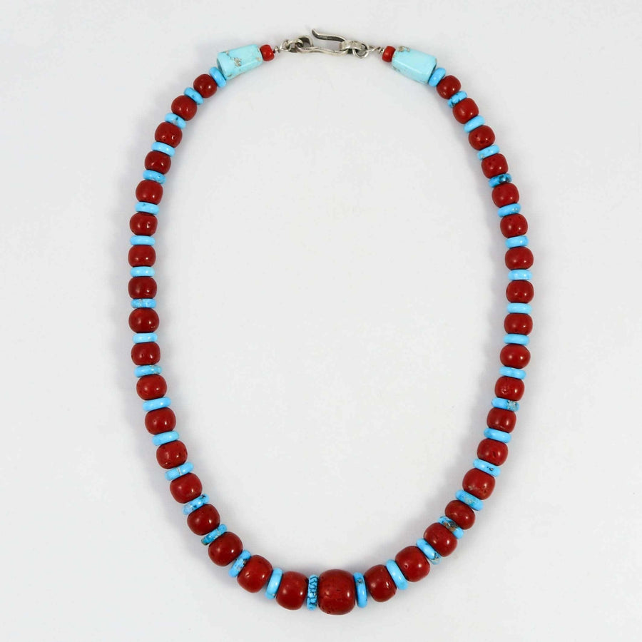 Coral and Turquoise Necklace by Bruce Eckhardt - Garland's