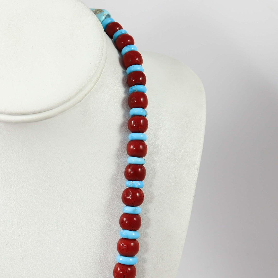 Coral and Turquoise Necklace by Bruce Eckhardt - Garland's