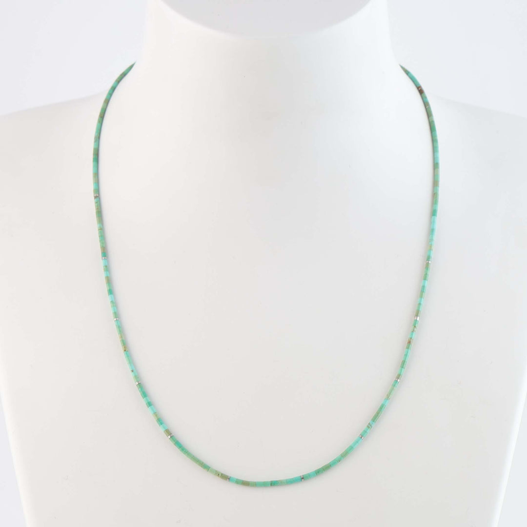 Kingman Turquoise Heishi Necklace