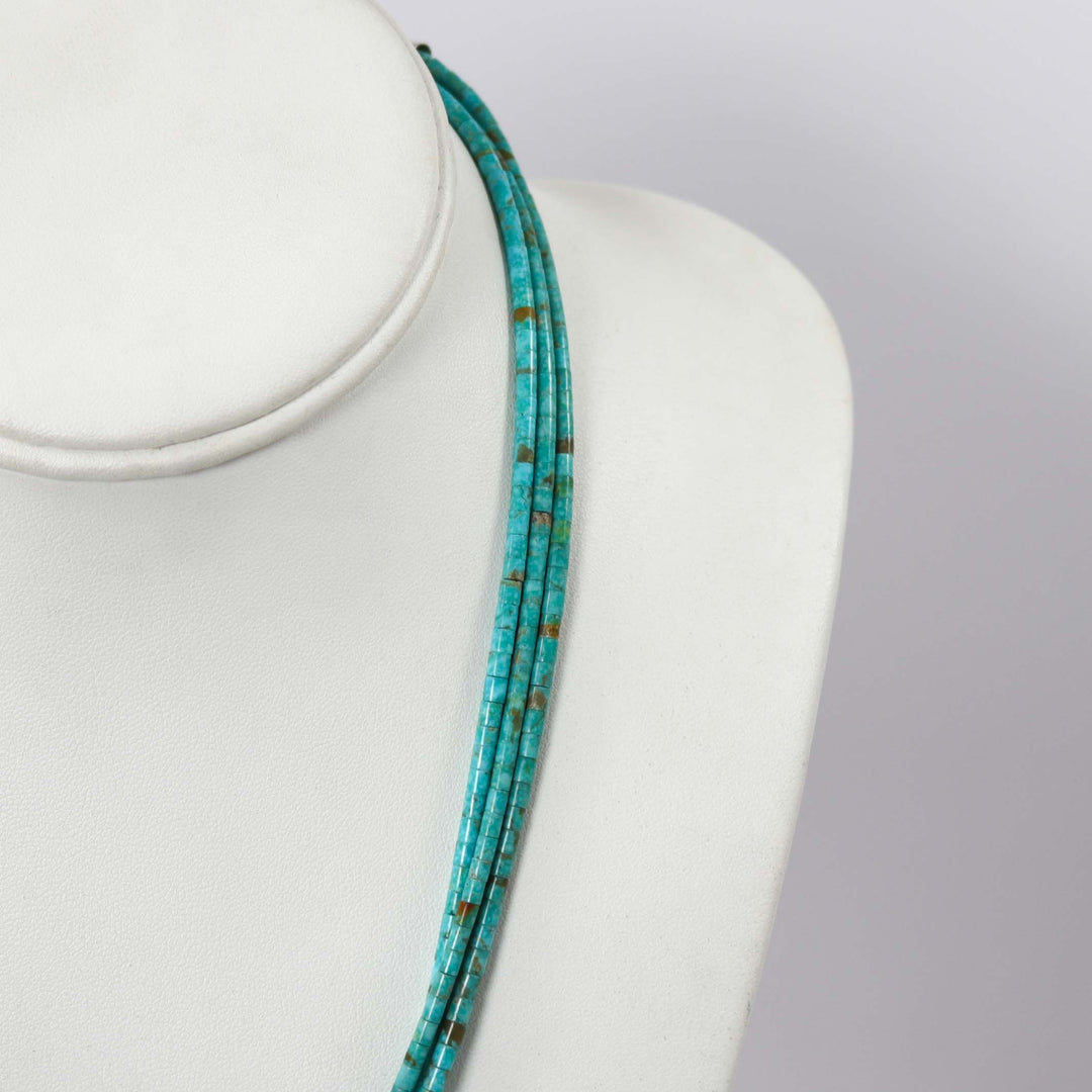 Turquoise and Silver Bead Necklace