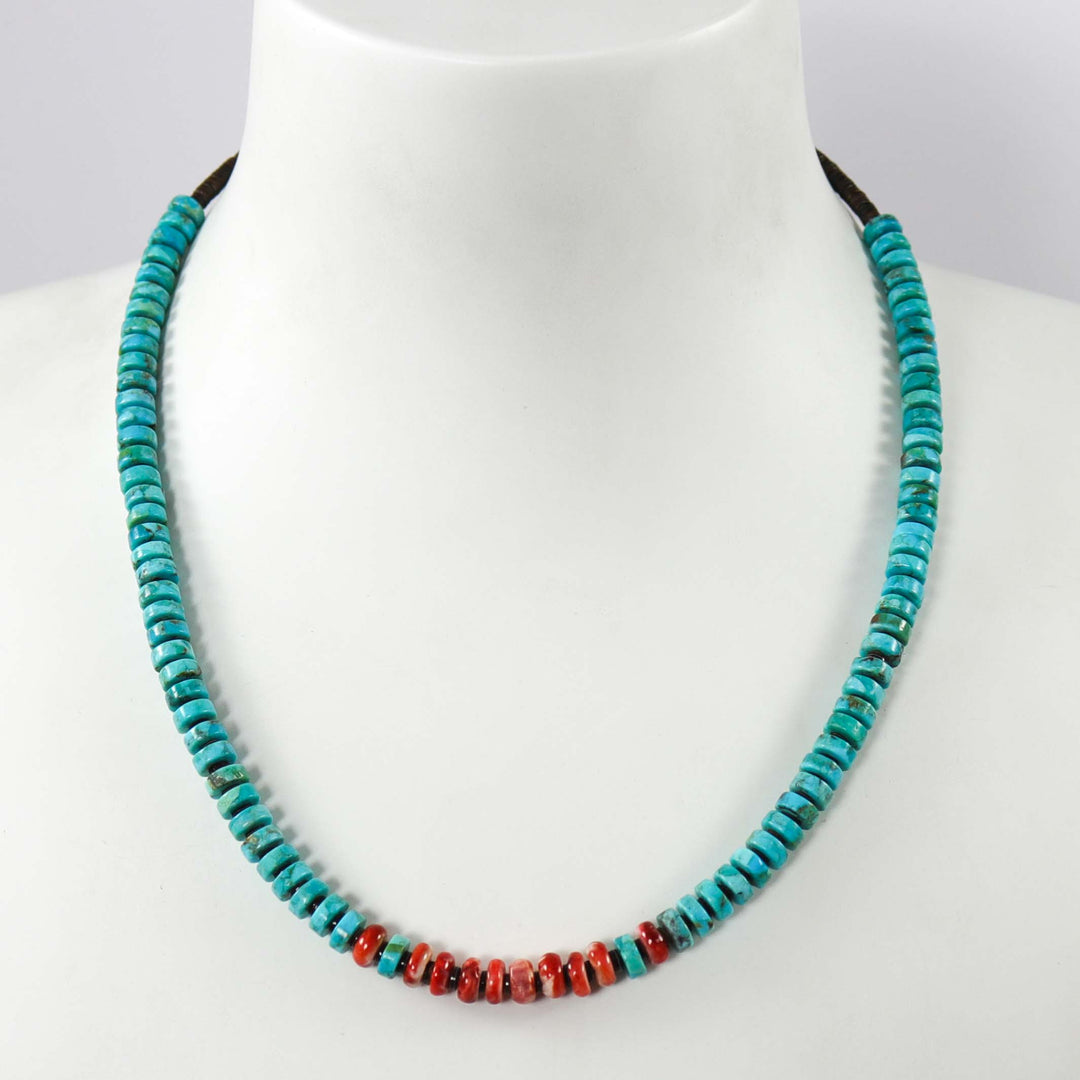 Turquoise and Spiny Oyster Necklace