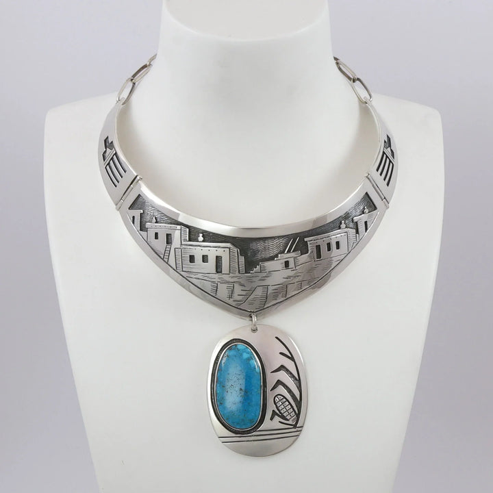 1970s Village Scene Collar Necklace