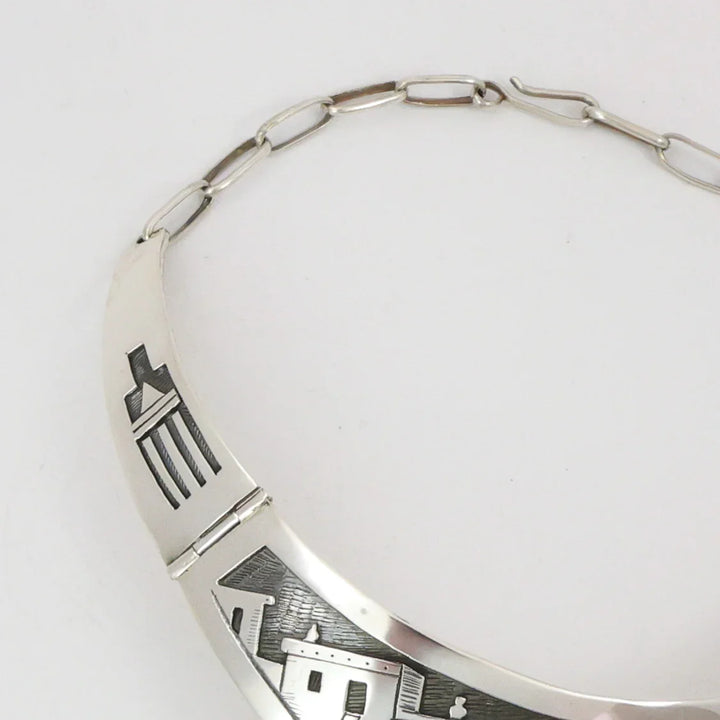 1970s Village Scene Collar Necklace