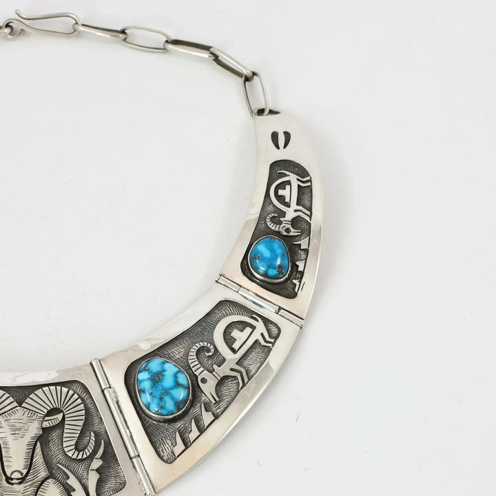 1970s Ram Necklace with Turquoise