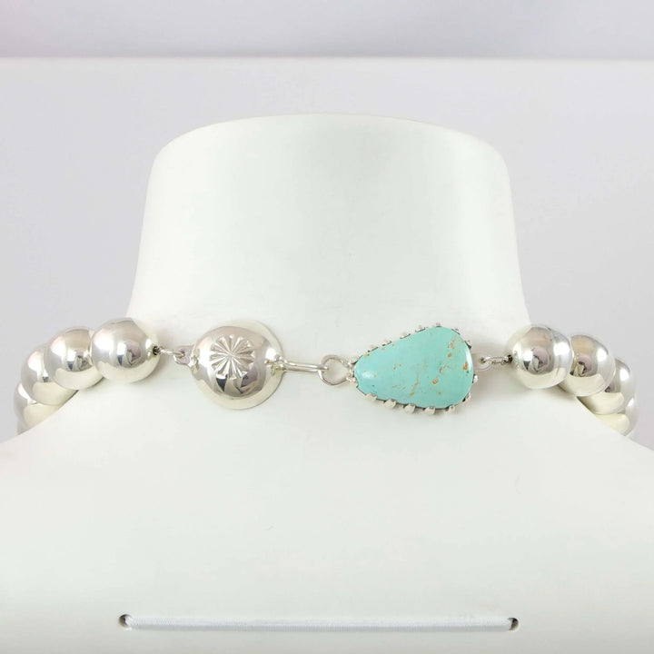 Silver Bead and Turquoise Necklace