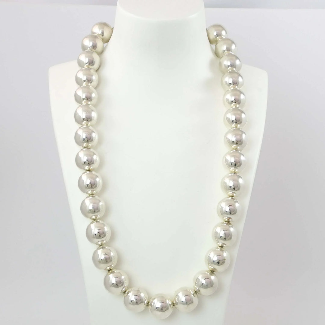 Silver Bead and Variscite Necklace