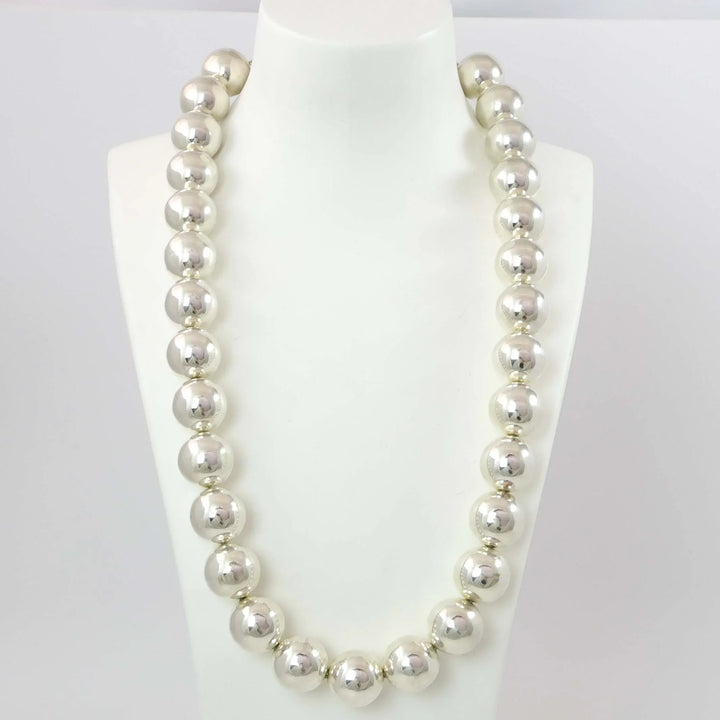 Silver Bead and Variscite Necklace