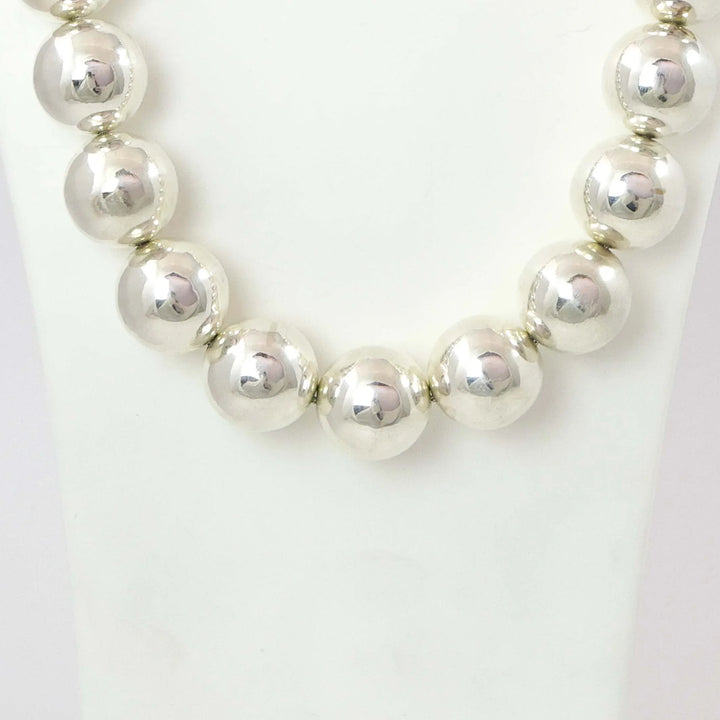 Silver Bead and Variscite Necklace