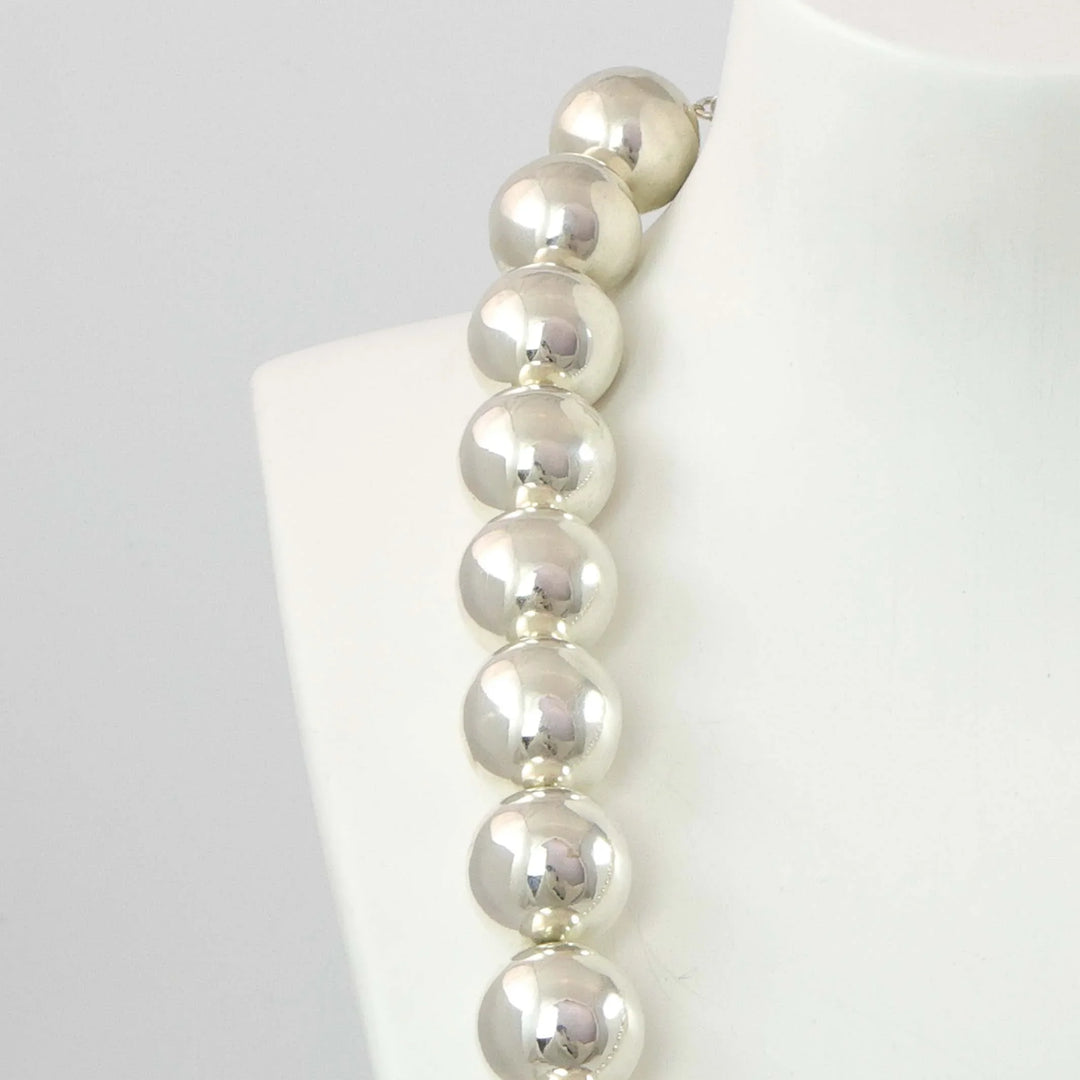 Silver Bead and Variscite Necklace