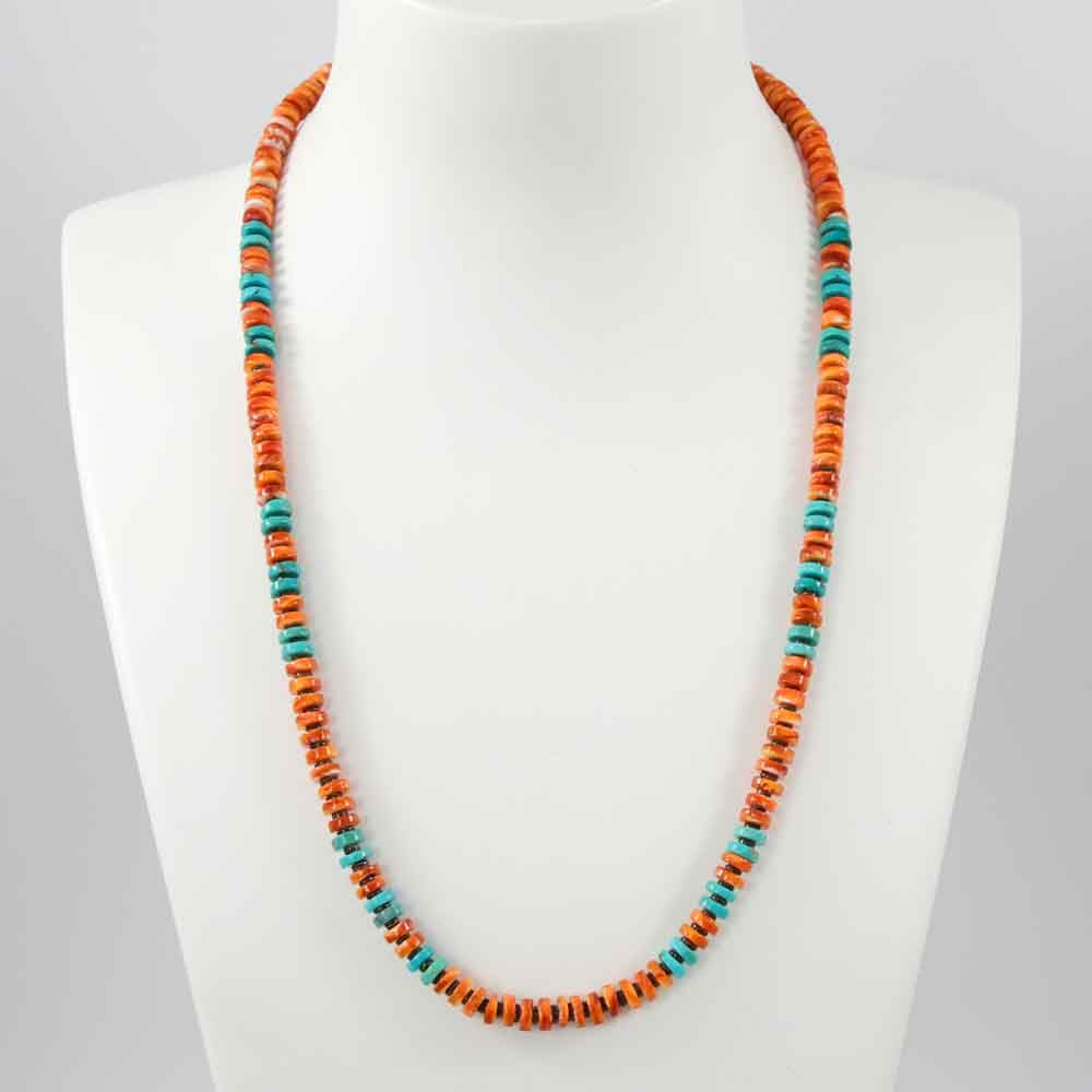 Spiny Oyster and Turquoise Necklace