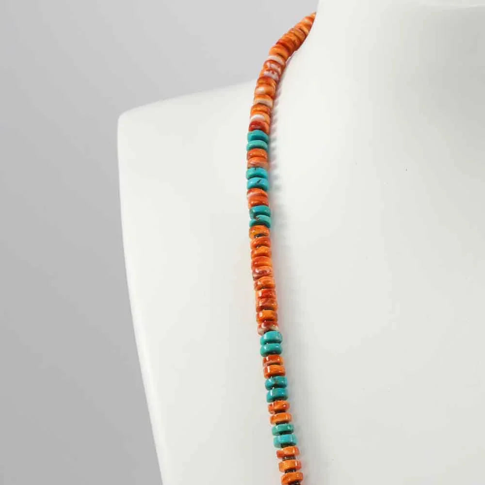 Spiny Oyster and Turquoise Necklace