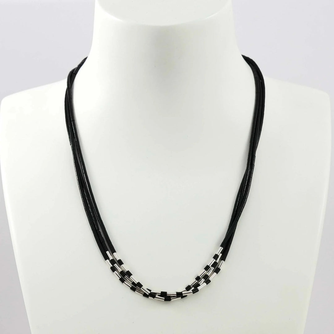 Jet Heishi Bead Necklace