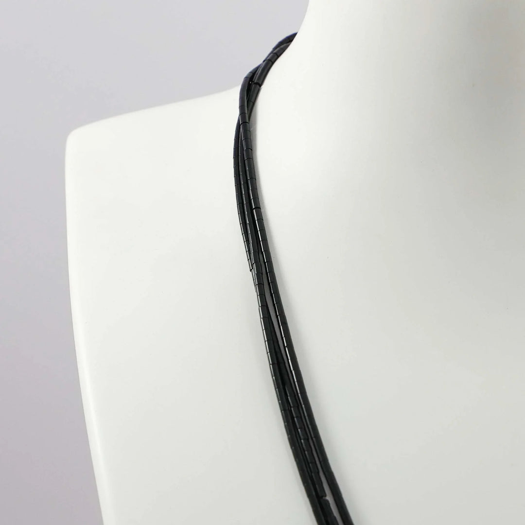 Jet Heishi Bead Necklace