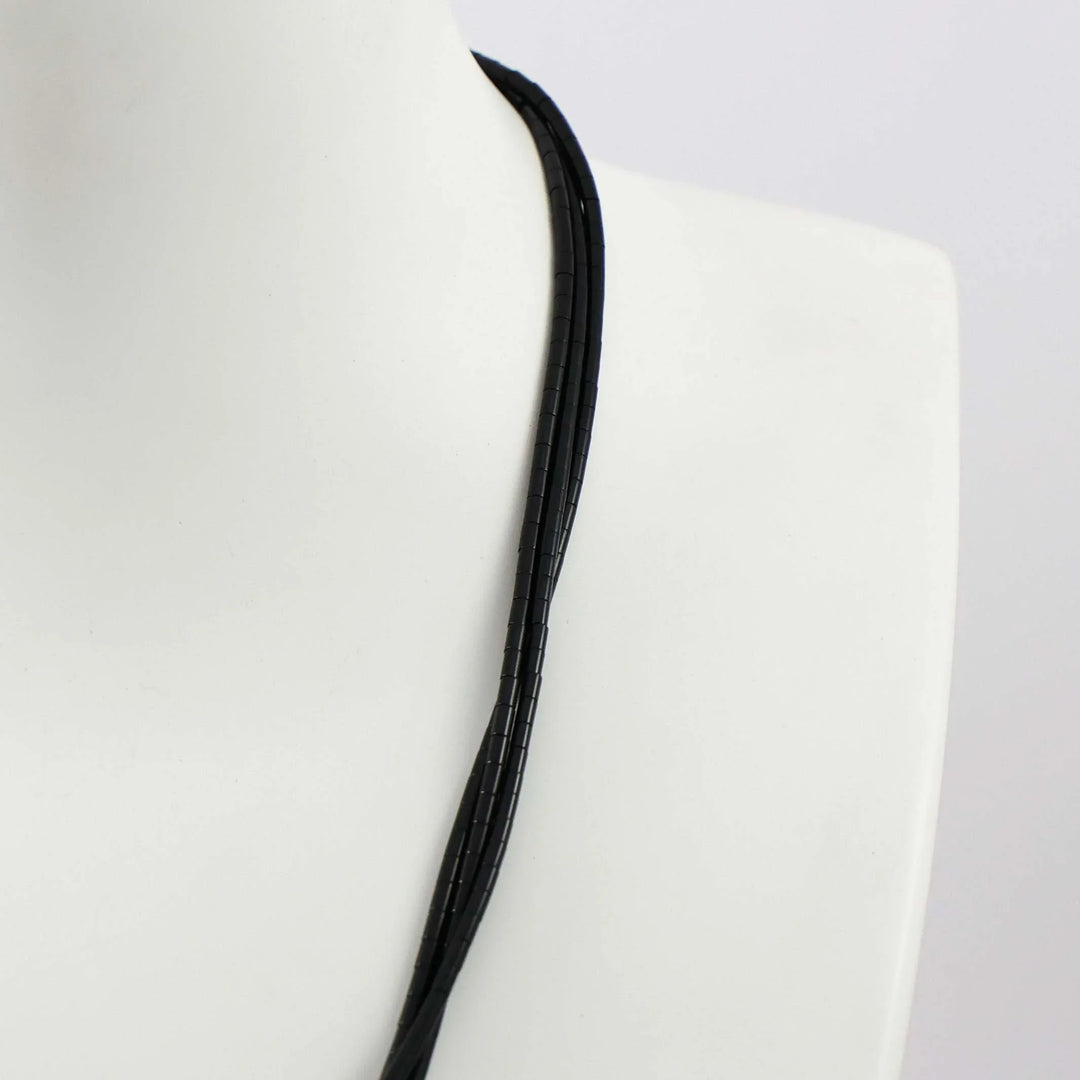 Jet Heishi Bead Necklace