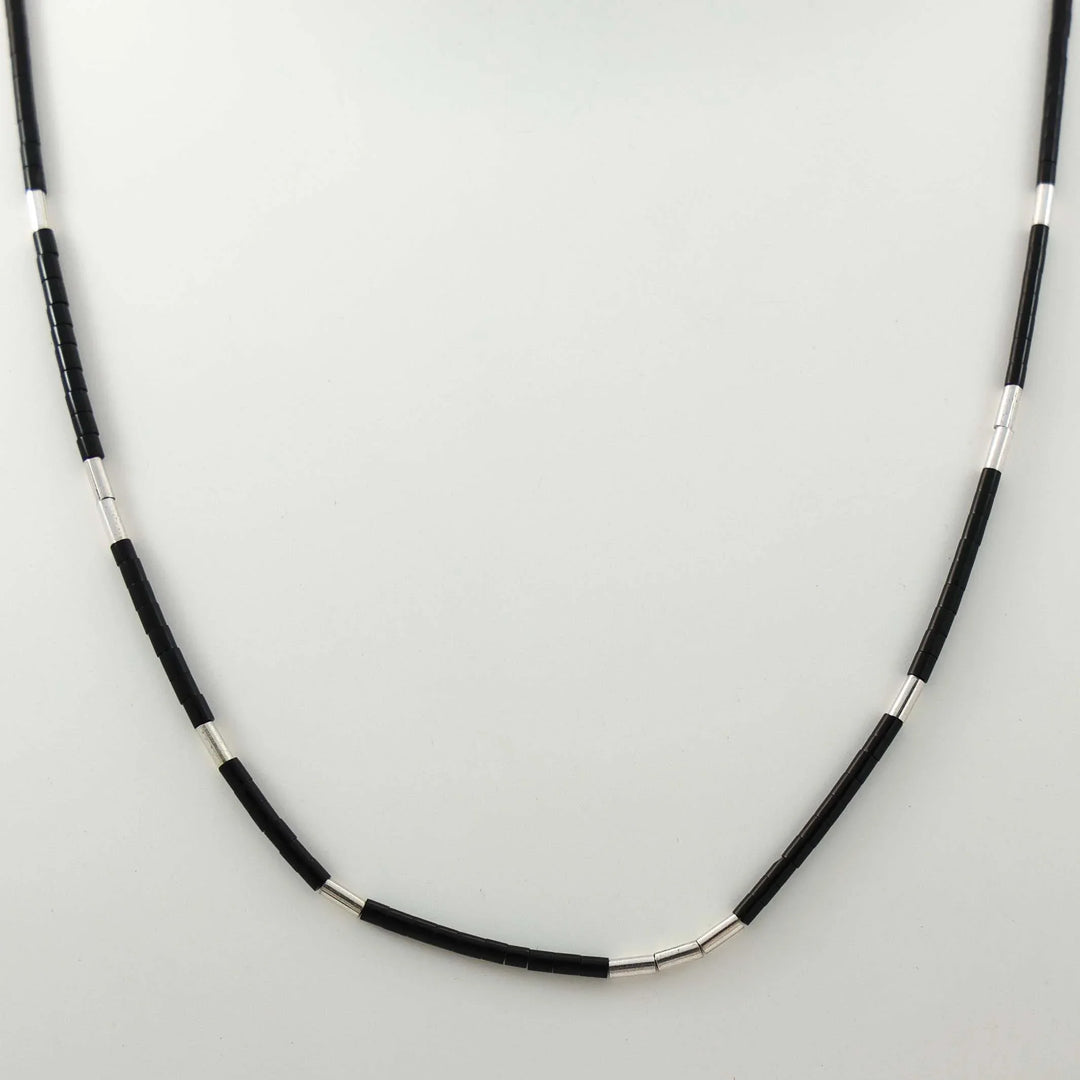 Jet Heishi Bead Necklace