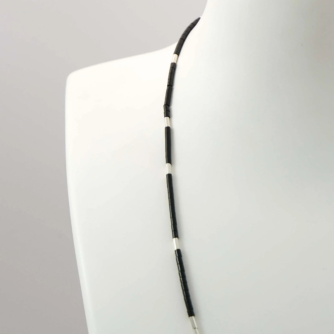 Jet Heishi Bead Necklace