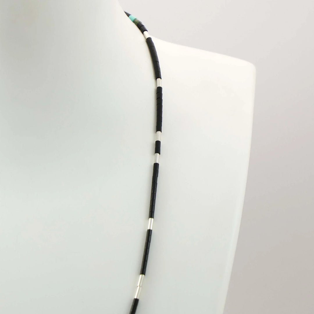 Jet Heishi Bead Necklace