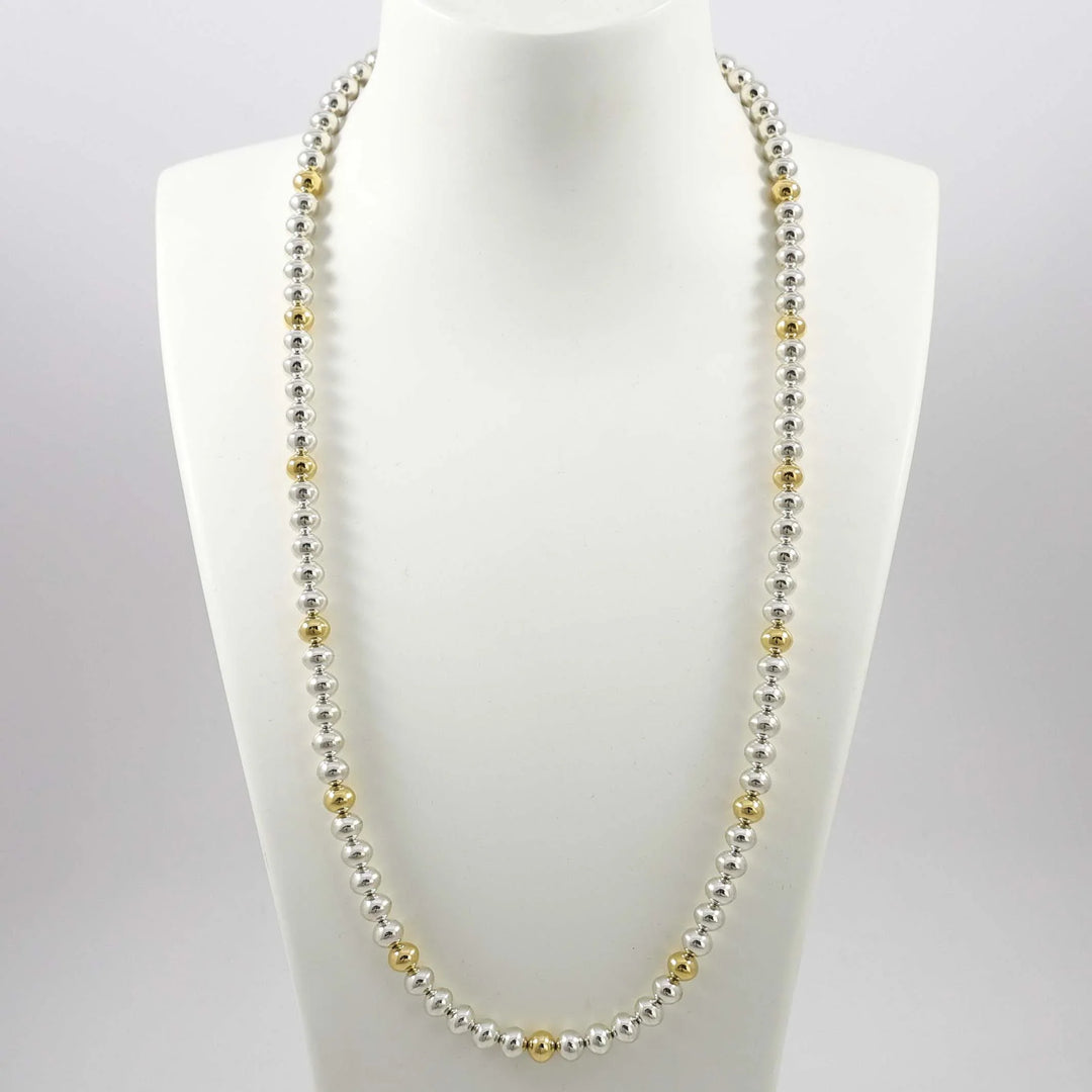 Gold and Silver Bead Necklace