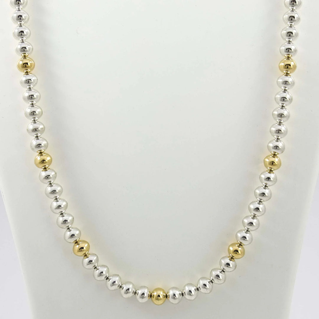 Gold and Silver Bead Necklace
