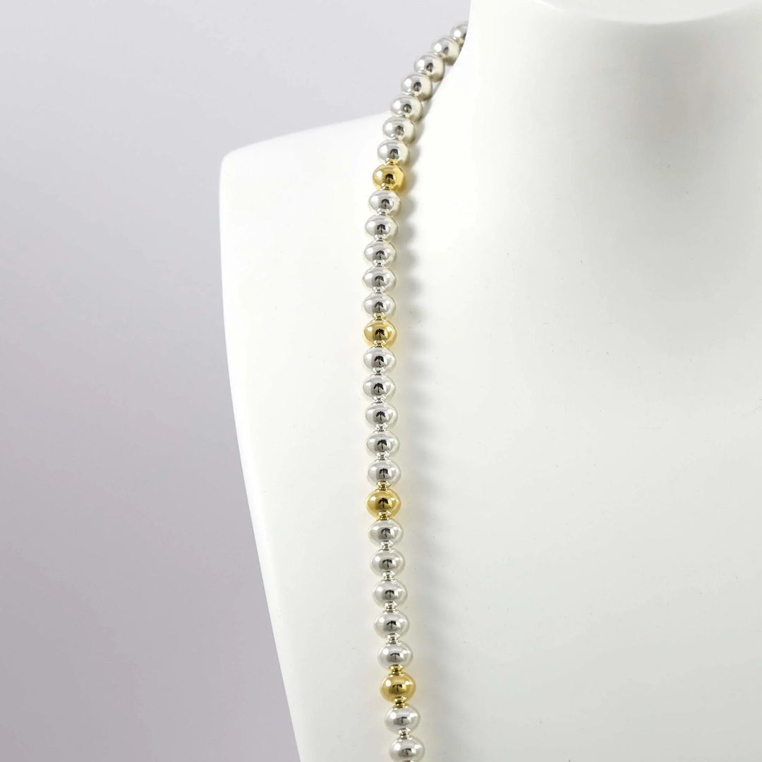 Gold and Silver Bead Necklace