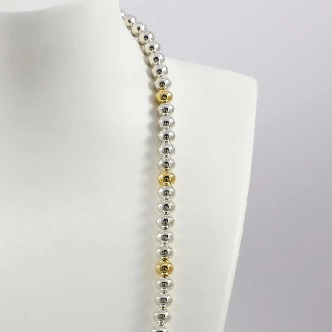 Gold and Silver Bead Necklace