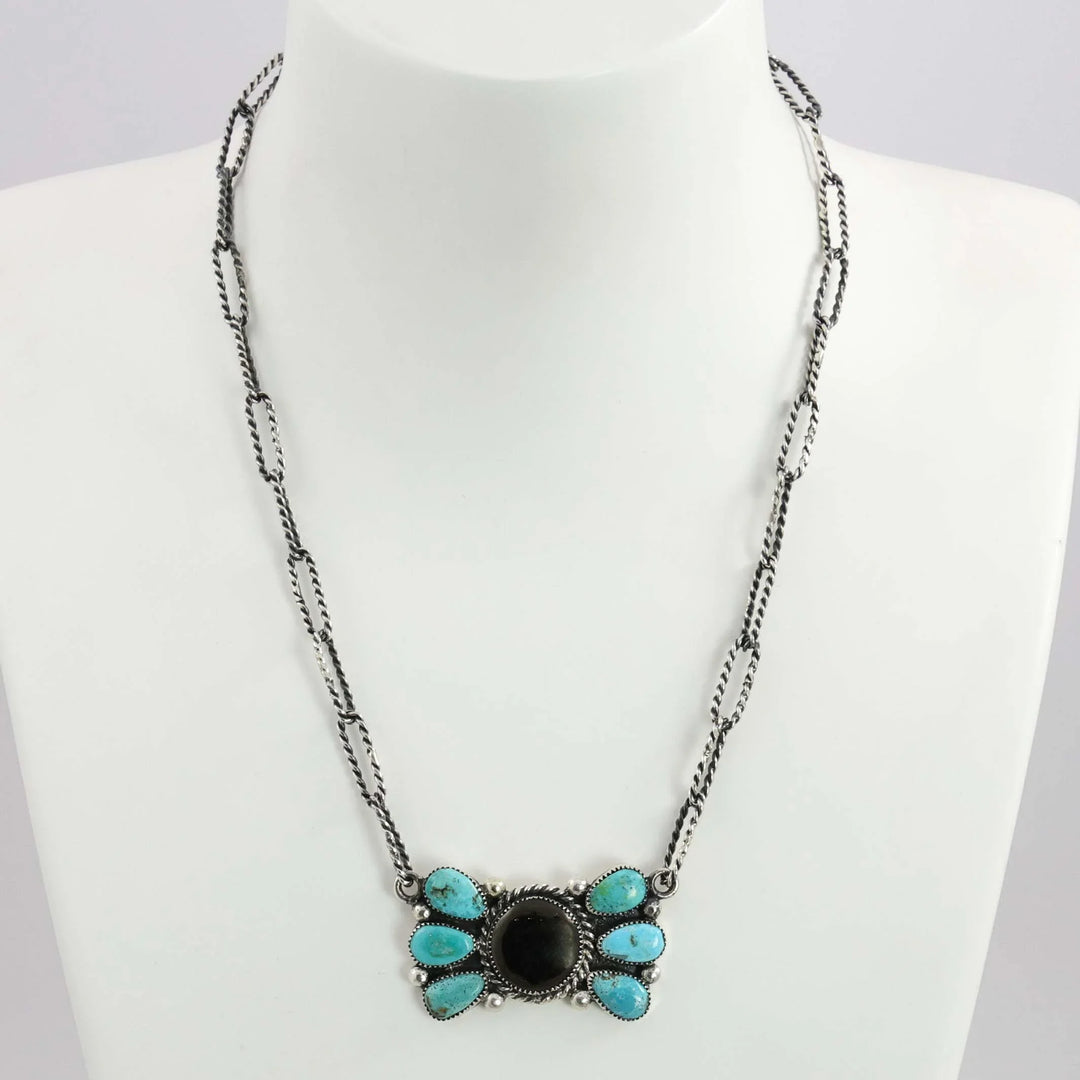 Turquoise and Jet Necklace