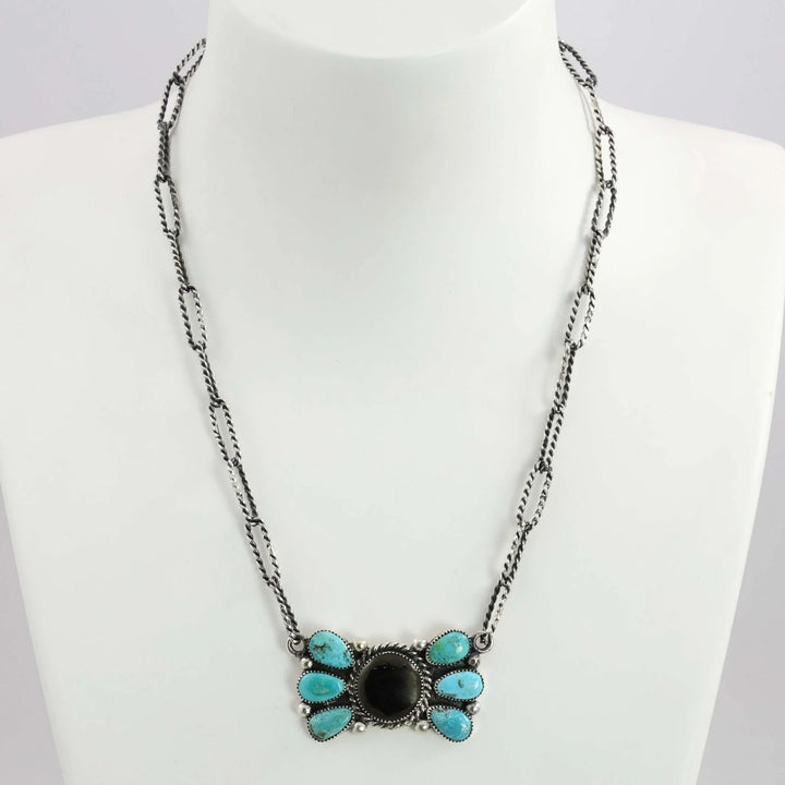 Turquoise and Jet Necklace