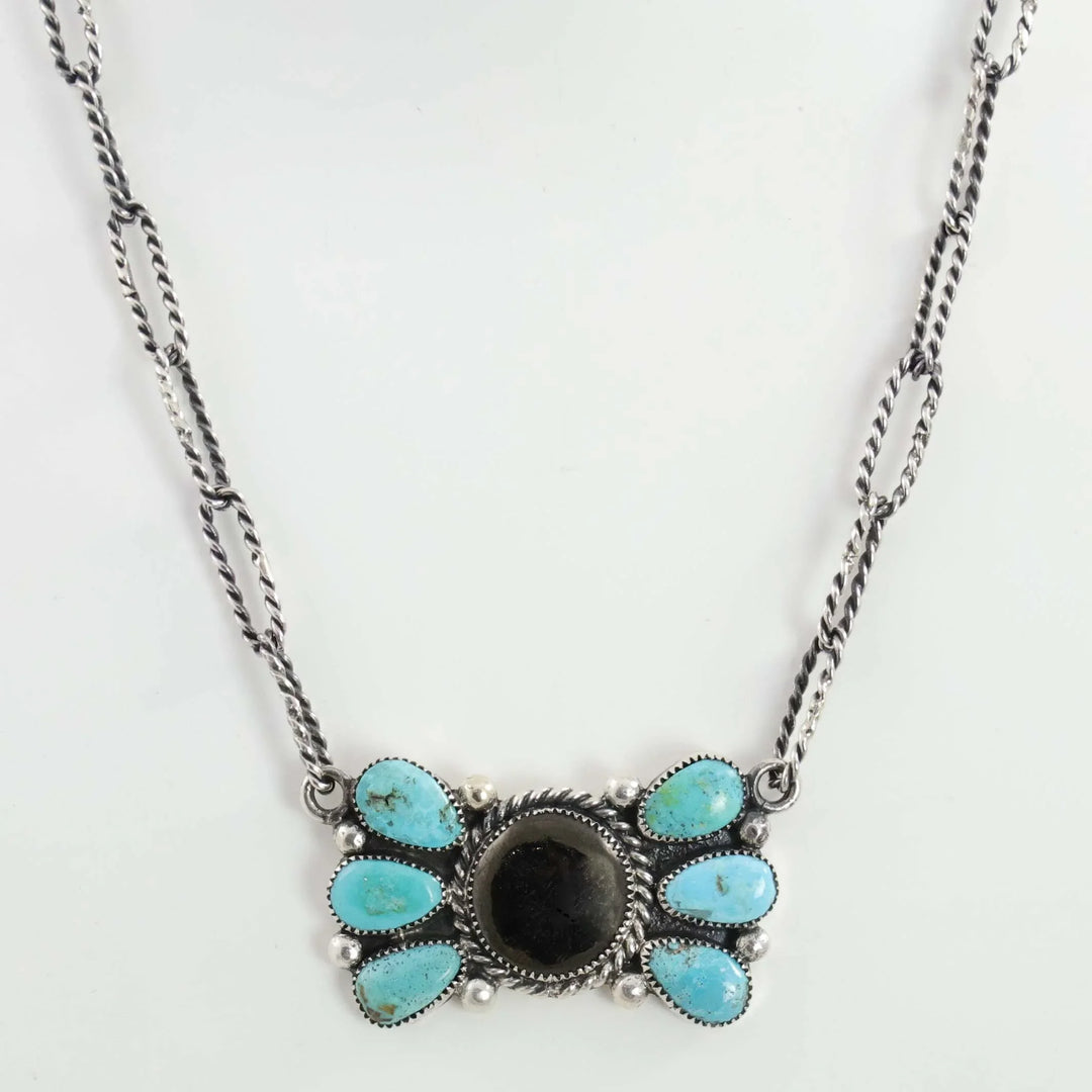 Turquoise and Jet Necklace