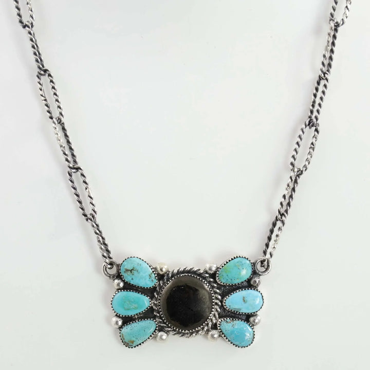 Turquoise and Jet Necklace