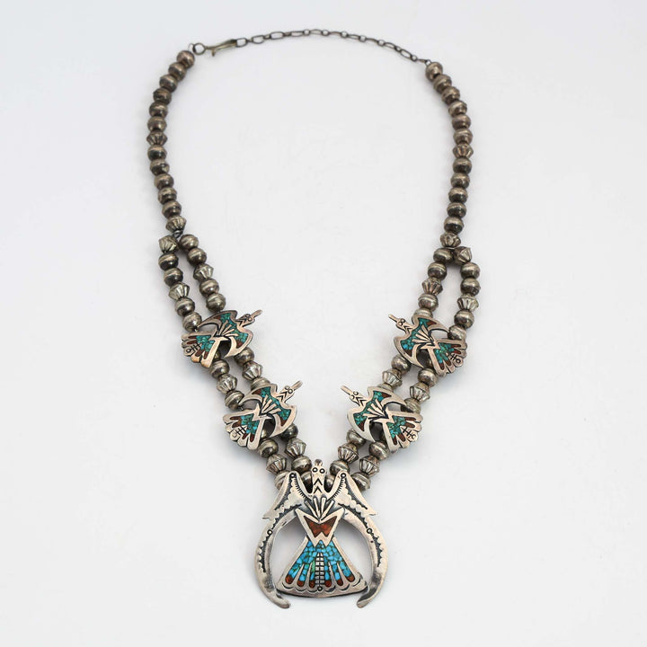 Peyote Bird Squash Blossom Necklace