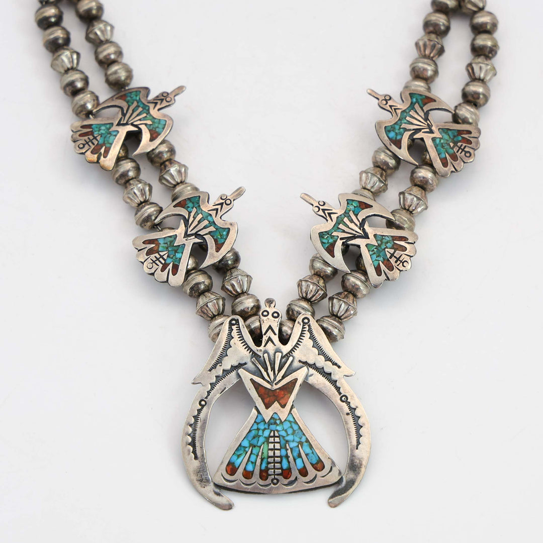 Peyote Bird Squash Blossom Necklace