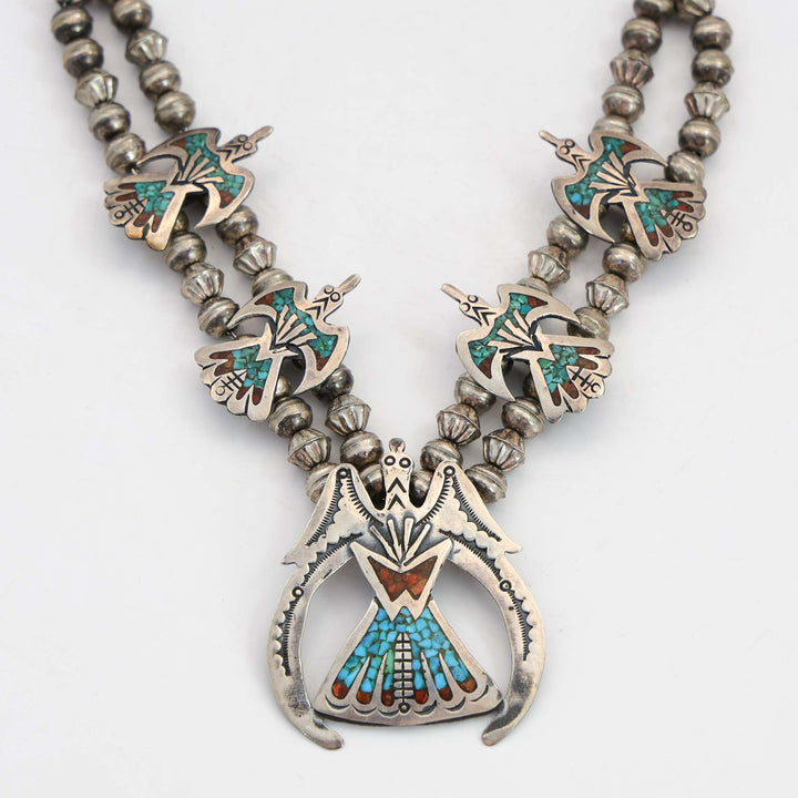 Peyote Bird Squash Blossom Necklace