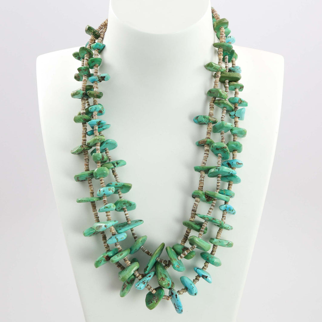 1940s Turquoise Tab Necklace