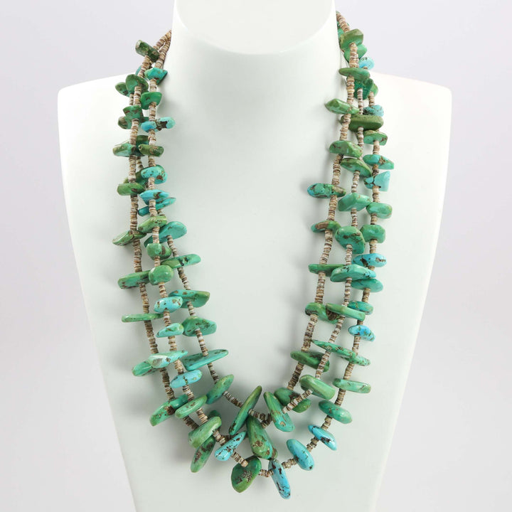 1940s Turquoise Tab Necklace