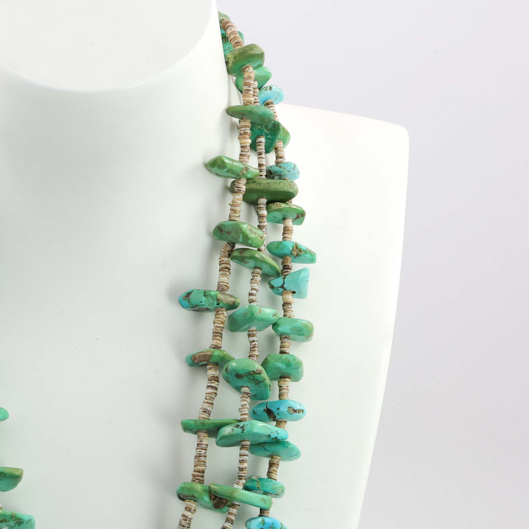 1940s Turquoise Tab Necklace
